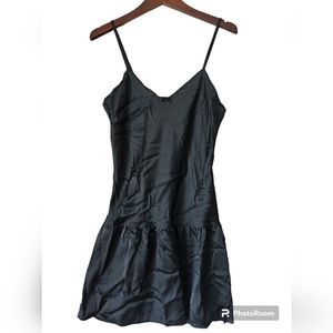 Vassarette Underneath It All Vintage Black Satin Full Slip Womens 36S‎